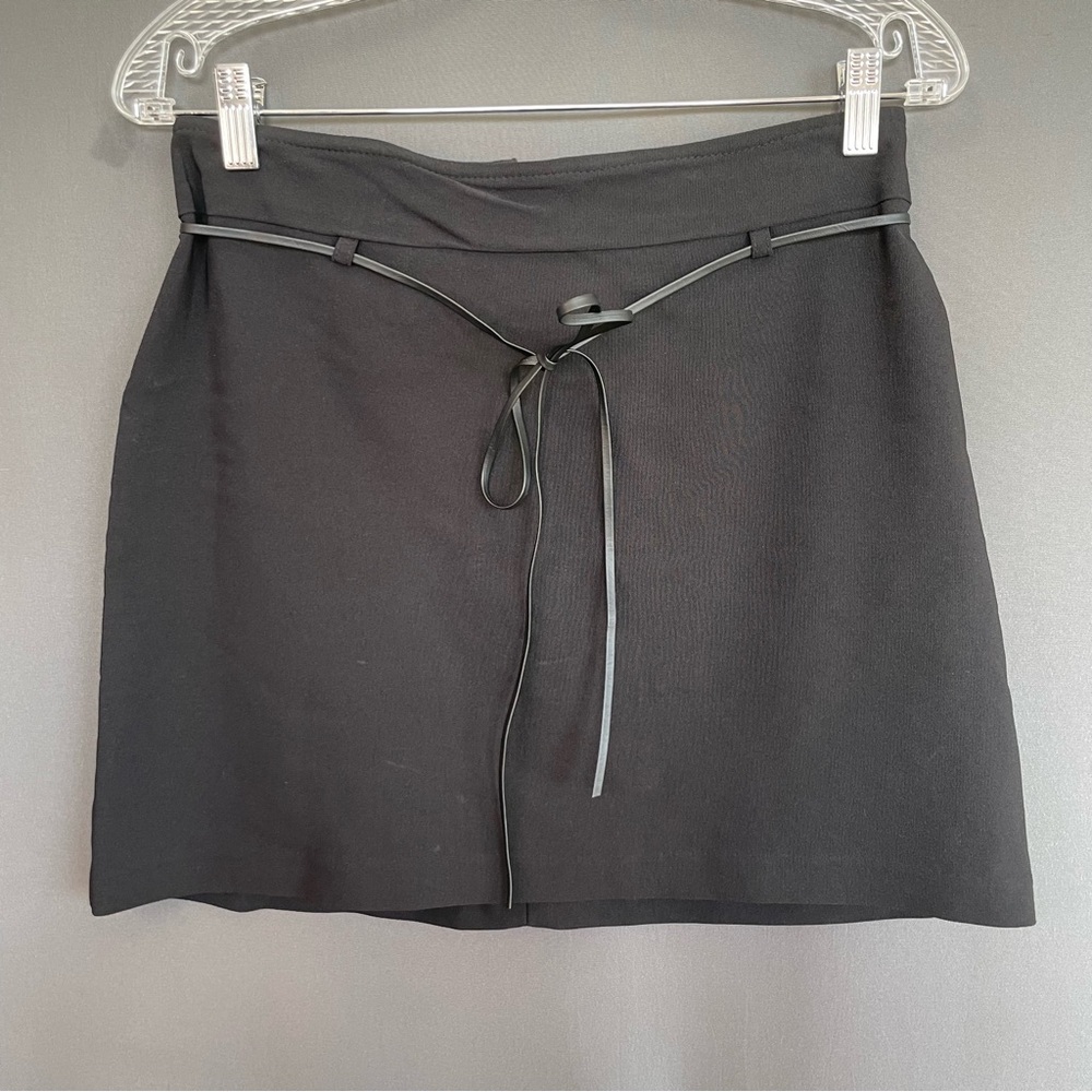Vintage 90’s Suzy Shier mini skirt with faux leather waist tie